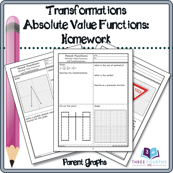 Absolute Value Function Transformations Homework