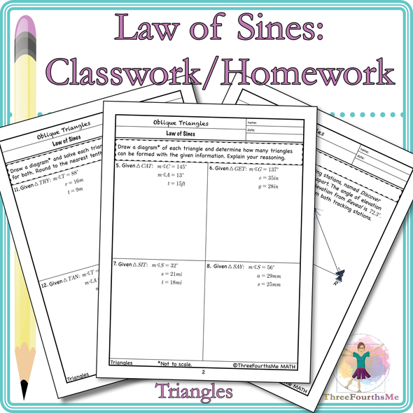 Law of Sines Classwork or Homework