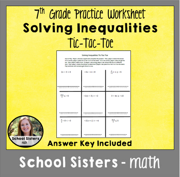 Solving Inequalities Tic-Tac-Toe