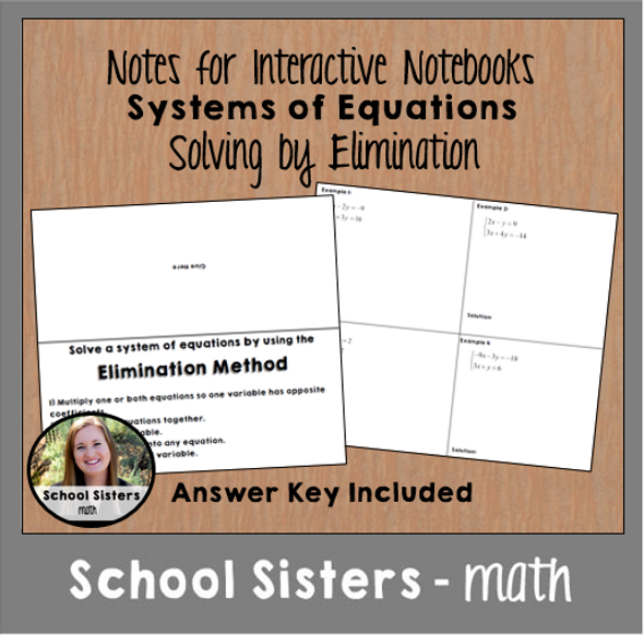 Systems of Equations - Elimination - for Interactive Notebooks