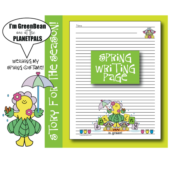 Planetpals Seasonal Spring Writing Page, Poem & Coloring Sheet Earth Science Activity