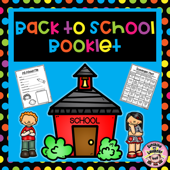 Welcome your students back to school with this cute "back to school" booklet. This product includes:

*all about me page

*my school page

*my family page

*summer vacation writing page

*funny moment writing page

*2 writing pages about what they want to learn this school year

*classmates page

*scavenger hunt

*ABC's of school