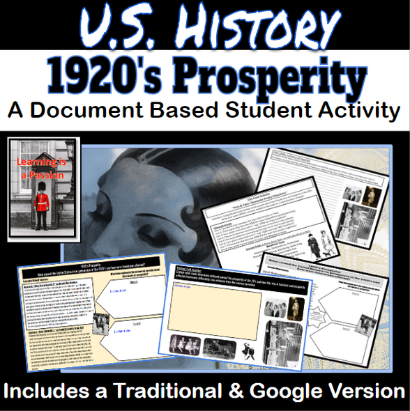 U.S. History | Roaring 20's | 1920's Prosperity | Document Based Activity
