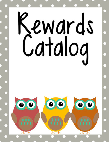 Owl Themed Classroom Rewards Catalog