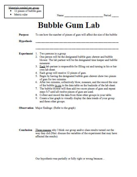 Bubble Gum Lab 