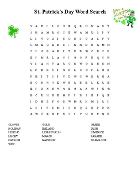 St. Patrick's Day Word Puzzles - FREE