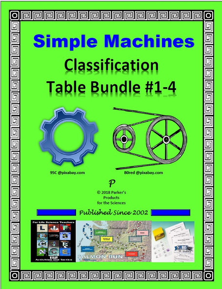 Simple Machines Classification Table Bundle (#1-4)