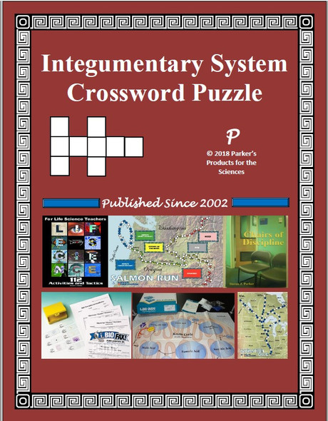 Integumentary System Crossword Puzzle Set