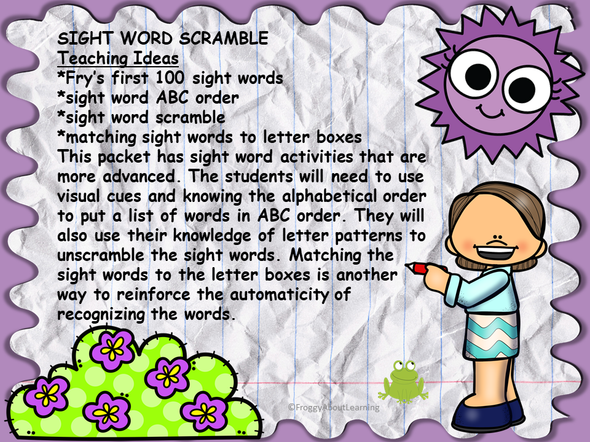 Sight Word Scramble (Fry's 100)