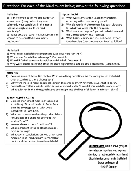 U.S. History | Muckrakers of the Gilded Age | Student Activity