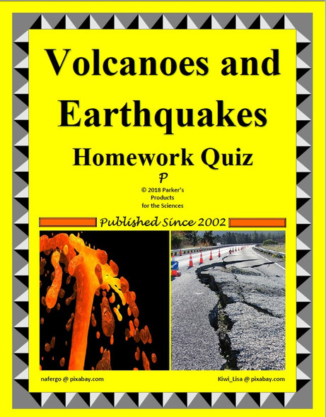 Volcanoes and Earthquakes Homework Quiz