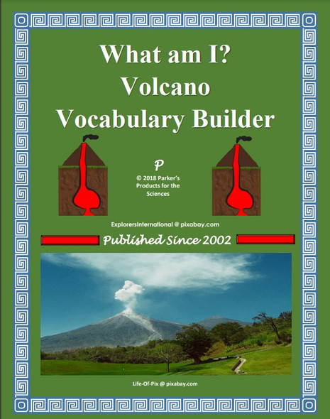 What am I? Volcano Vocabulary Builder Activity