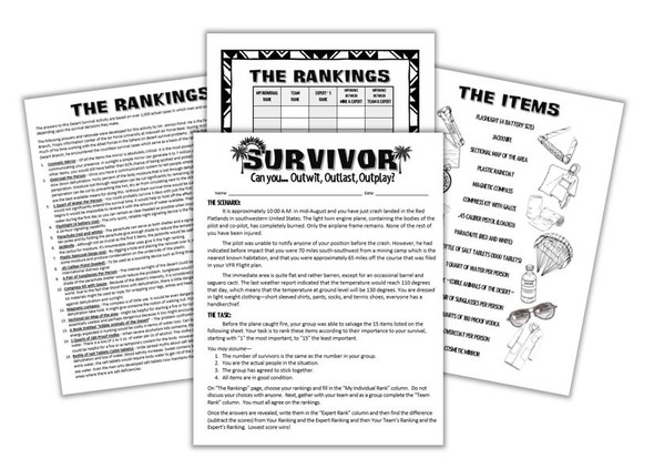 Survivor the Game- Will Your Students Survive? Great for Health Science classes!