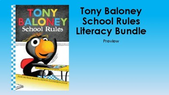 Tony Baloney School Rules Q & Vocabulary Cards