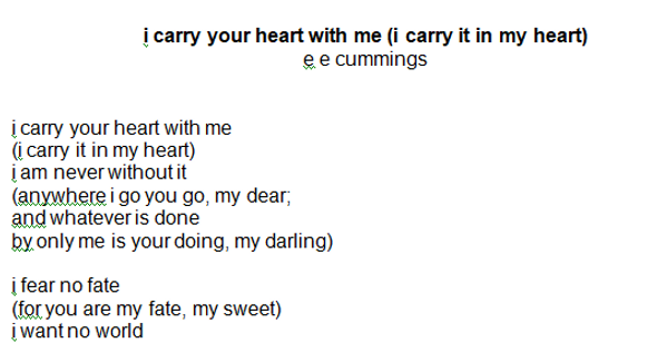  Poetry- I Carry Your Heart With Me Analysis 