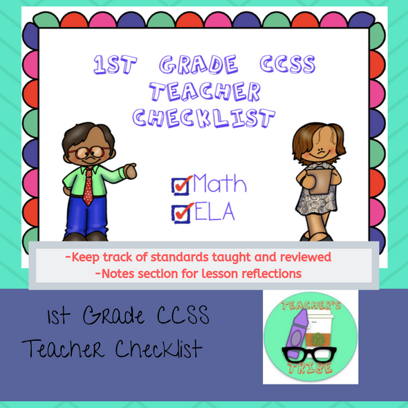 CCSS 1st Grade Standards Teacher Checklist