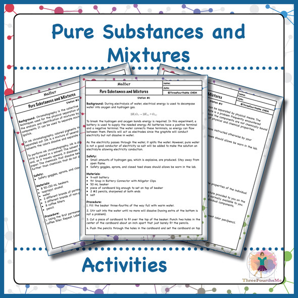 Pure Substances and Mixtures Activities