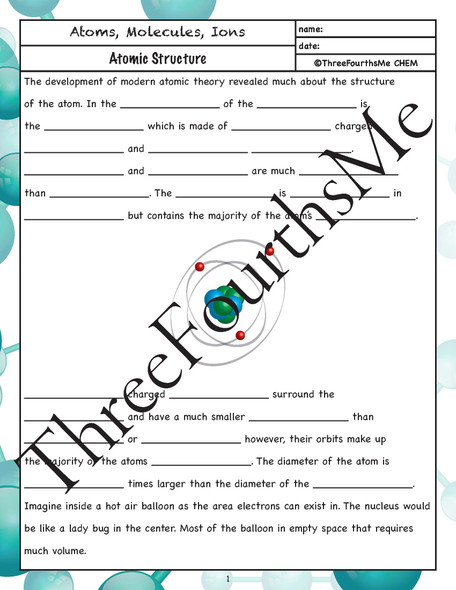 Atomic Structure Scaffolded Notes