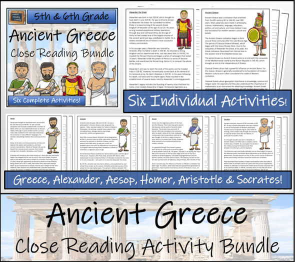 Ancient Greece Close Reading Activity Bundle 5th Grade & 6th Grade