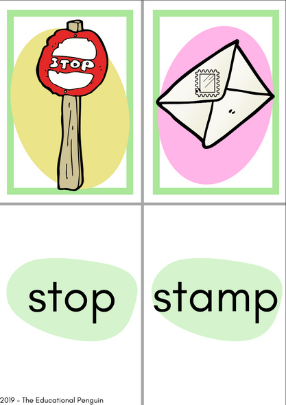 Flash Cards: Blends SN-, SP-, ST-, TR-