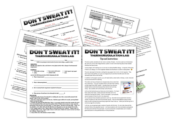 Don't Sweat It! Thermoregulation Lab- Integumentary System and Homeostasis