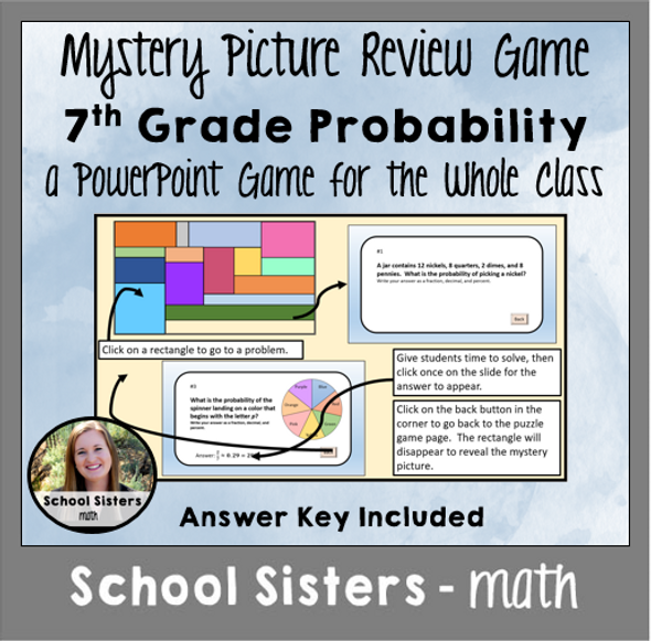 7th Grade Probability Mystery Picture Game