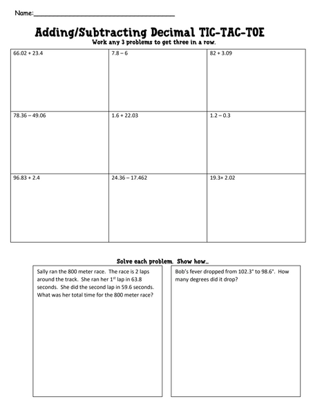 Decimal Operations Practice