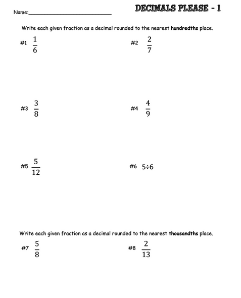 Decimals Please