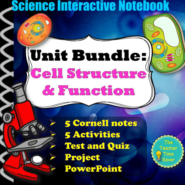 Cells Unit Notebook Bundle, Life Science Curriculum