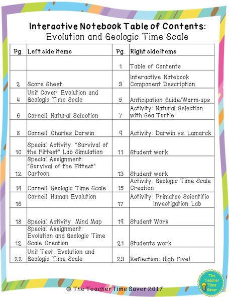 Evolution and Natural Selection Notebook Printable Bundle