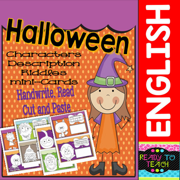 Halloween Characters Description Riddles Mini Cards