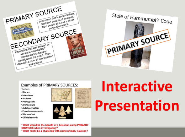 Primary and Secondary Sources: Introduction, Sort, and Game