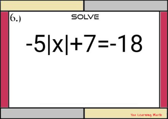 Solving Absolute Value Equations: 24 Task Cards