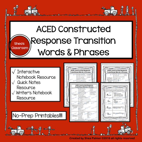 Short Constructed Response ACED Acronym Guided Notes Resource Pages