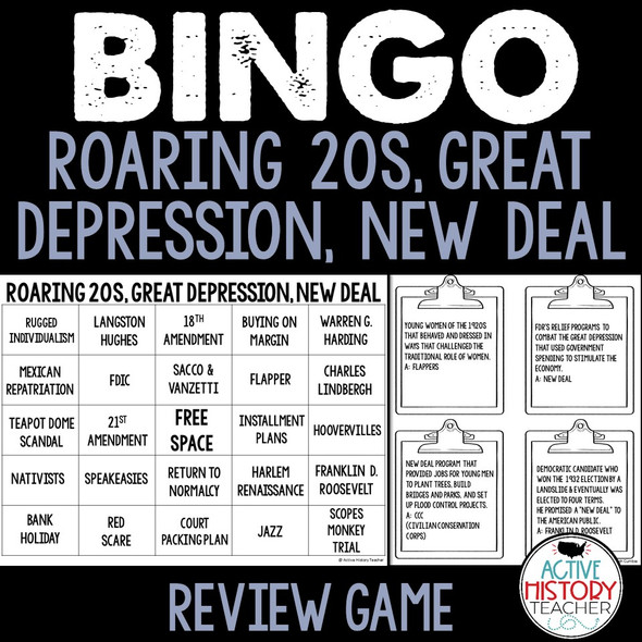 Roaring 20s, Great Depression, New Deal BINGO