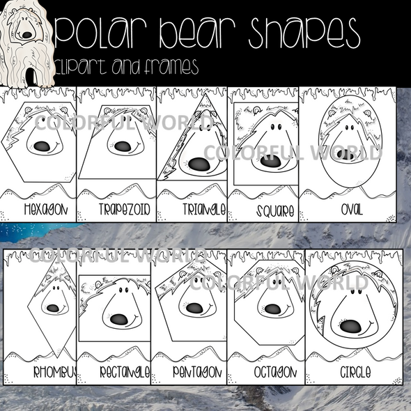 Polar bear shapes clipart