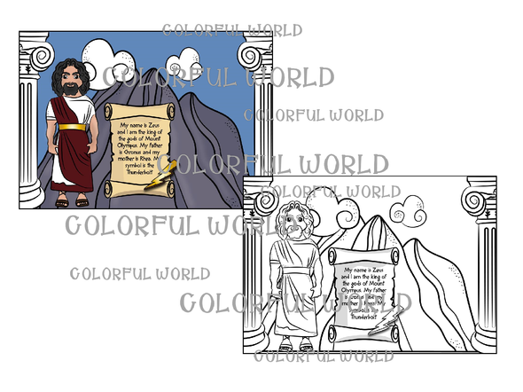 Greek Olympian Gods worksheets, matching cards, printables and more!