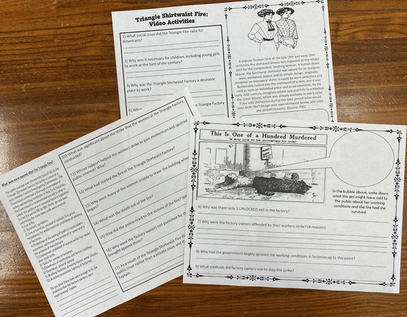 U.S. History | Industrialization | The Triangle Shirtwaist Fire Video & Student Activities 