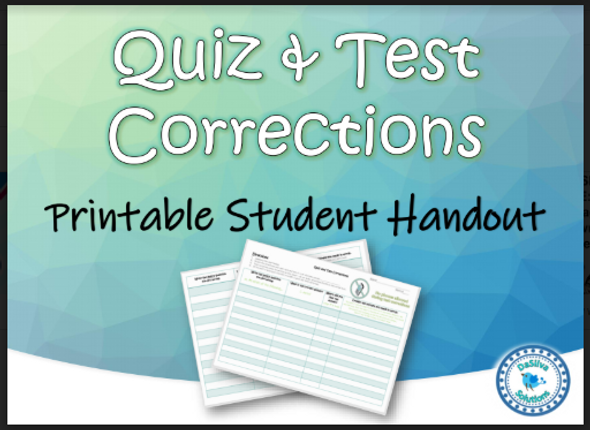 Quiz / Test Corrections form