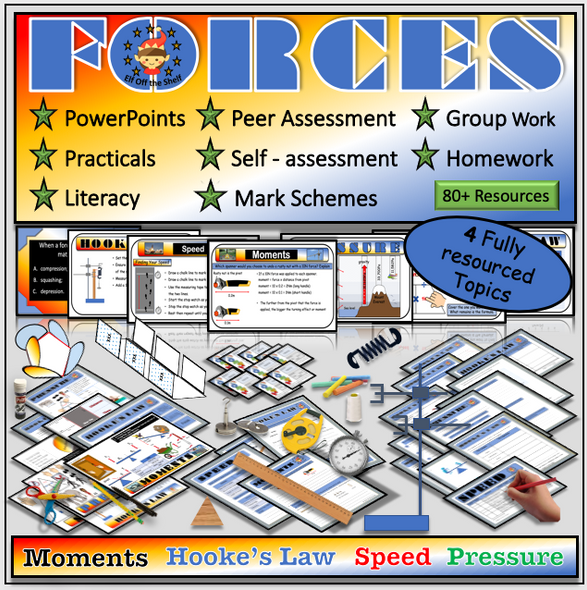 Forces - Pressure, Moments, Speed & Hooke's Law Module for Middle School Science