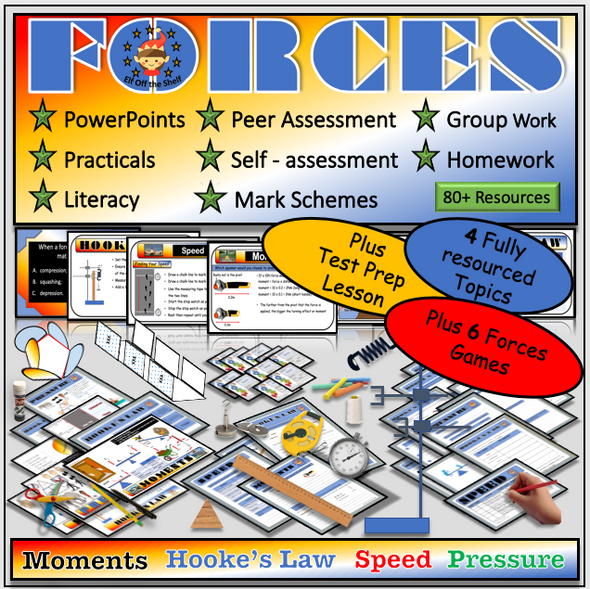 Forces - Pressure, Moments, Speed and Hooke's Law Module Plus 6 Games and Test Prep Lesson