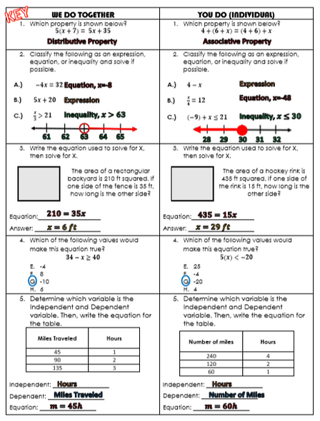 Mid-Year Spiral Review- Review Notes and Assignment