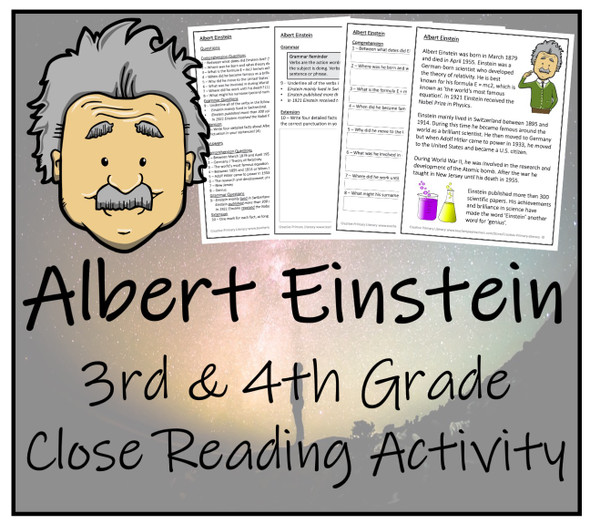 Albert Einstein Close Reading Activity | 3rd Grade & 4th Grade