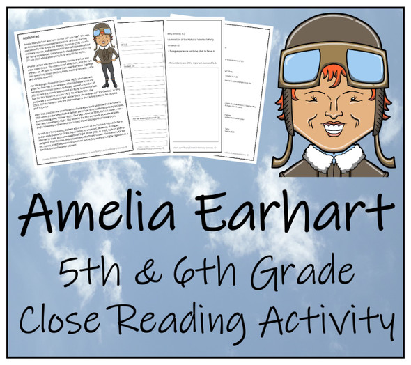 Amelia Earhart Close Reading Activity | 5th Grade & 6th Grade