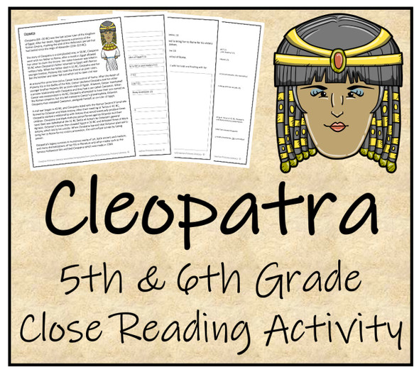 Cleopatra Close Reading Activity | 5th Grade & 6th Grade