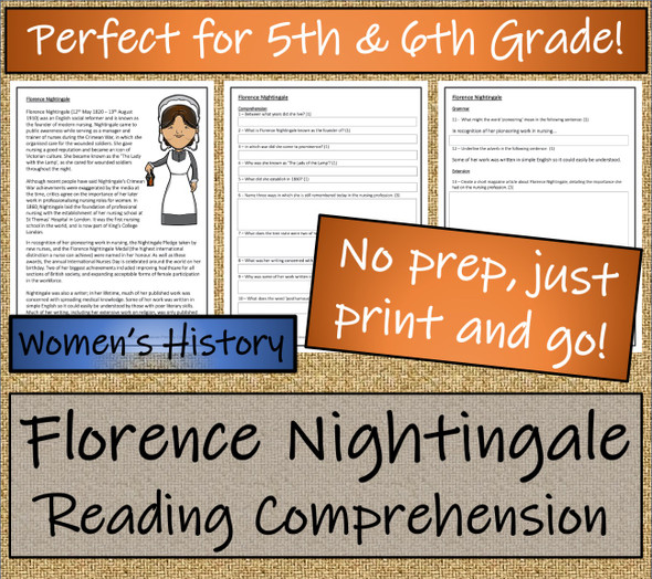 Florence Nightingale Close Reading Activity | 5th Grade & 6th Grade