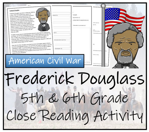 Frederick Douglass Close Reading Activity | 5th Grade & 6th Grade