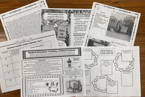 U.S. History | 19th Amendment | Women's Suffrage Video & Document Based Activity