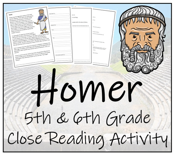 Homer Close Reading Activity | 5th Grade & 6th Grade
