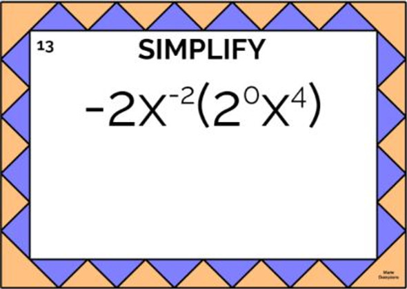 Product Rule of Exponents: Google Slides - 20 Problems